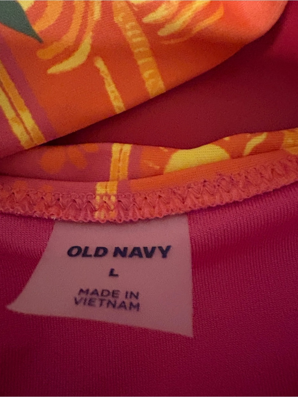 Old Navy Bright Pink Floral-Print Bikini Top - Picture 3 of 3